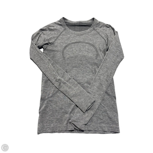 Athletic Top Long Sleeve Crewneck By Lululemon In Grey, Size: 4