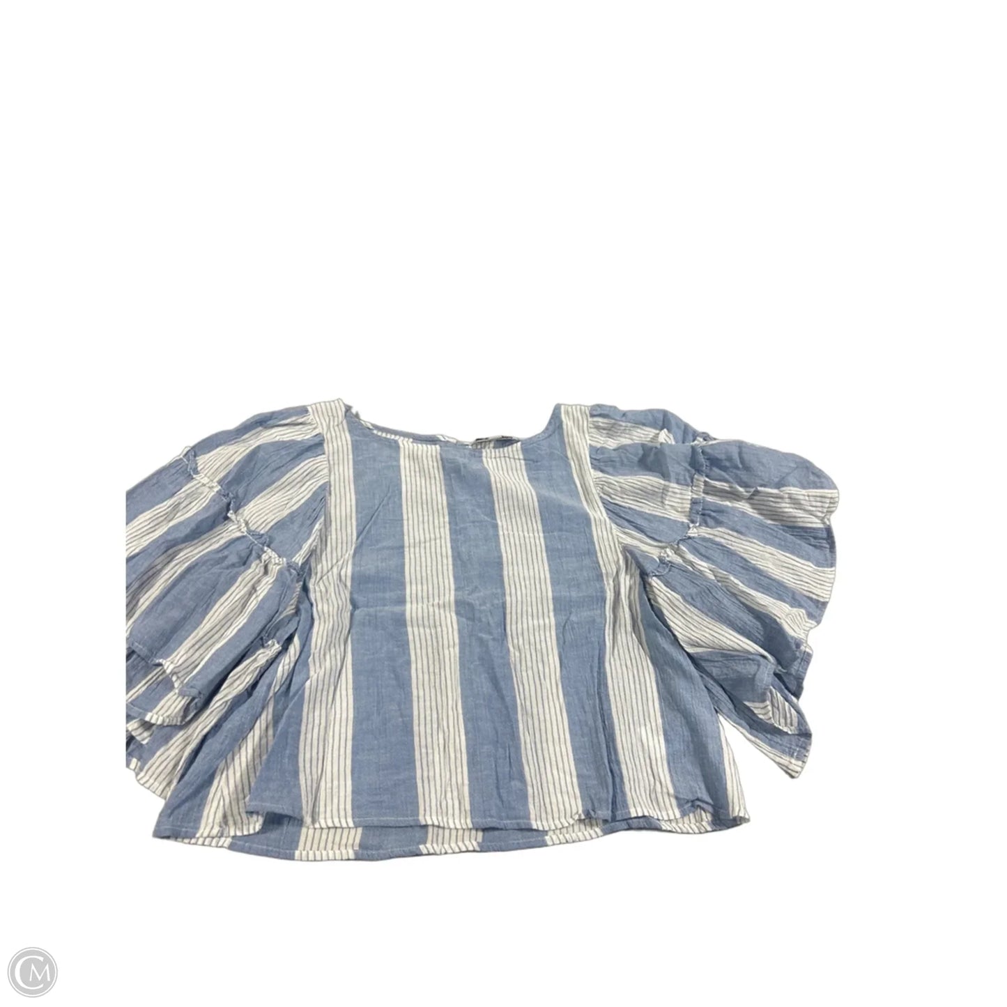 Top Short Sleeve By American Eagle In Blue & Brown, Size: L
