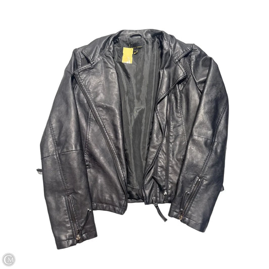 Jacket Leather By Jeans By Buffalo In Black, Size: M