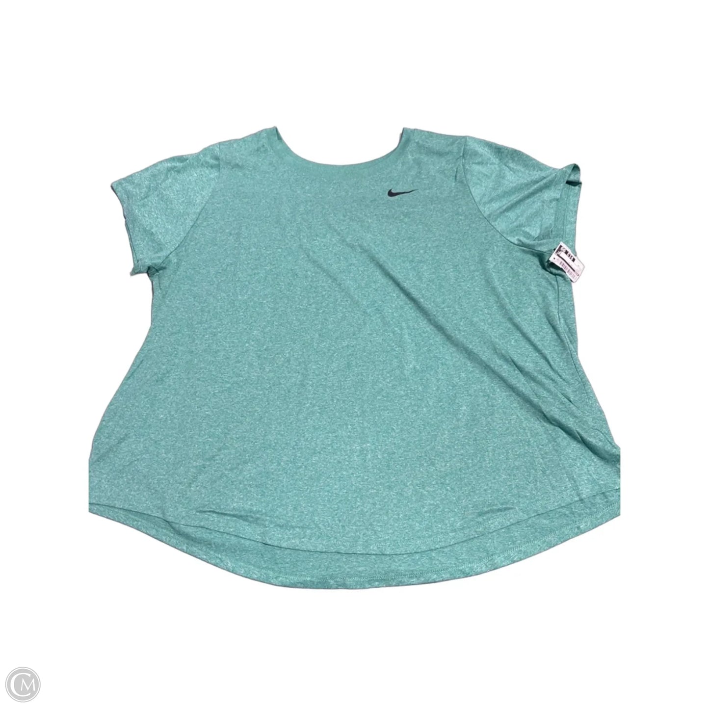 Athletic Top Short Sleeve By Nike In Green, Size: 3x