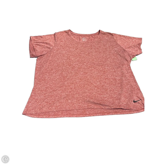 Athletic Top Short Sleeve By Nike In Red, Size: 3x