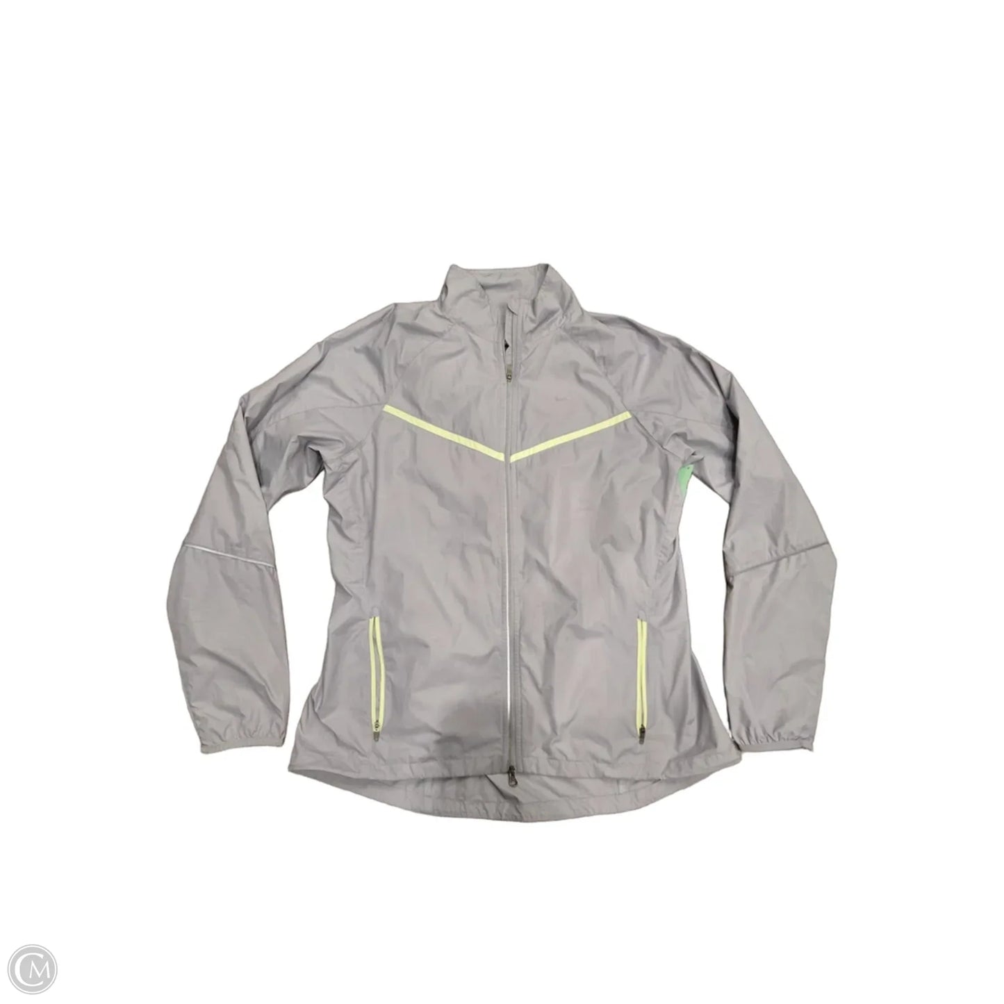 Athletic Jacket By Nike In Grey, Size: L
