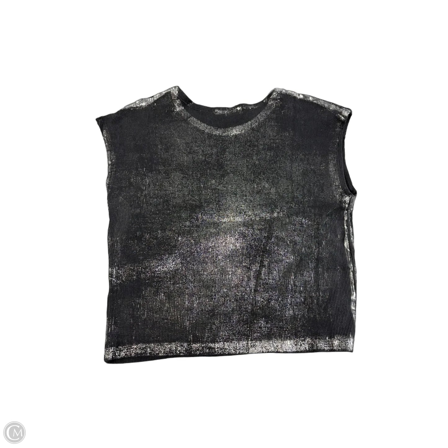 Top Short Sleeve By Stradivarius In Silver, Size: M