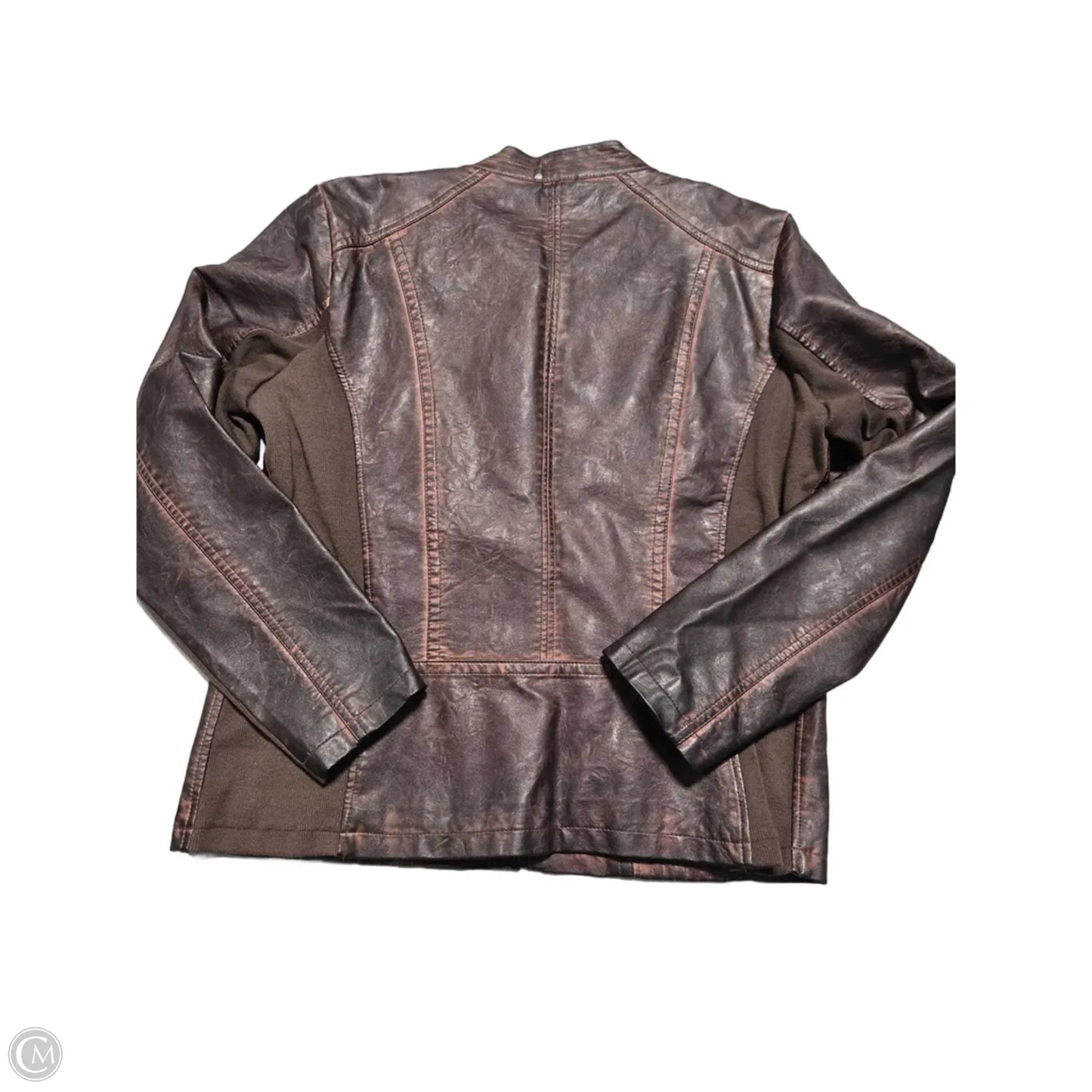 Jacket Leather By Maurices In Brown, Size: L