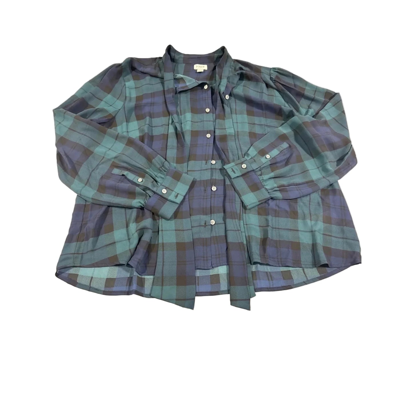 Top Long Sleeve By J. Crew In Plaid Pattern, Size: Xxl