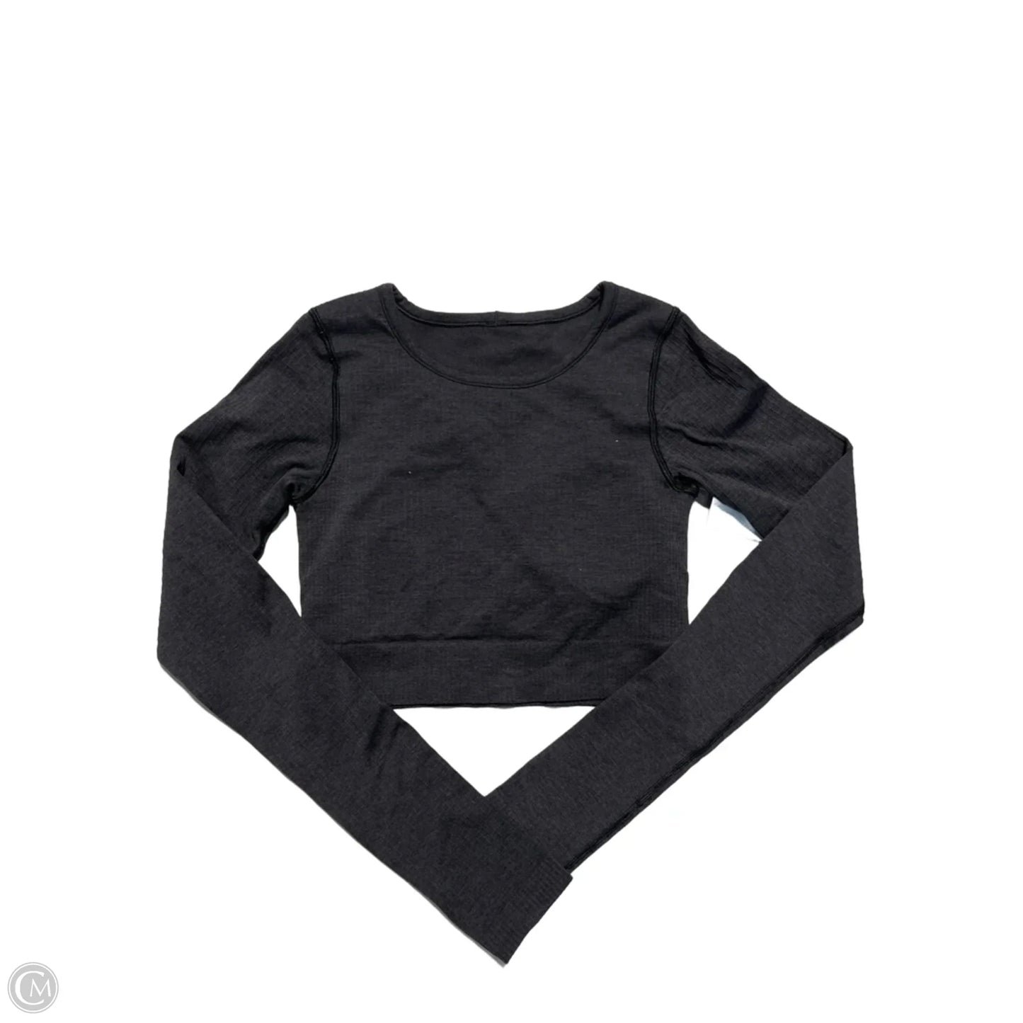 Athletic Top Long Sleeve Collar By Lululemon In Black, Size: S