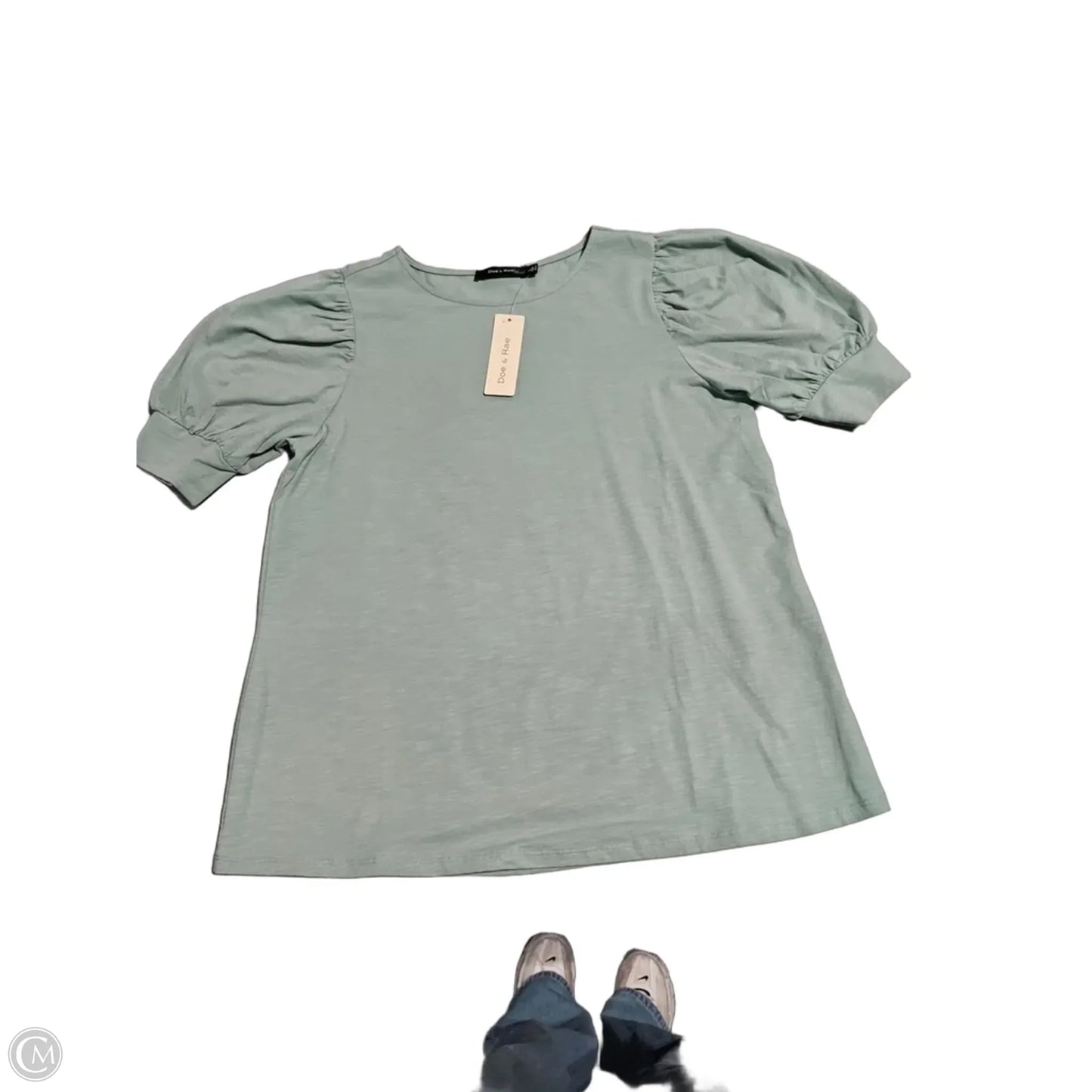 Top Short Sleeve By Doe & Rae In Green, Size: L