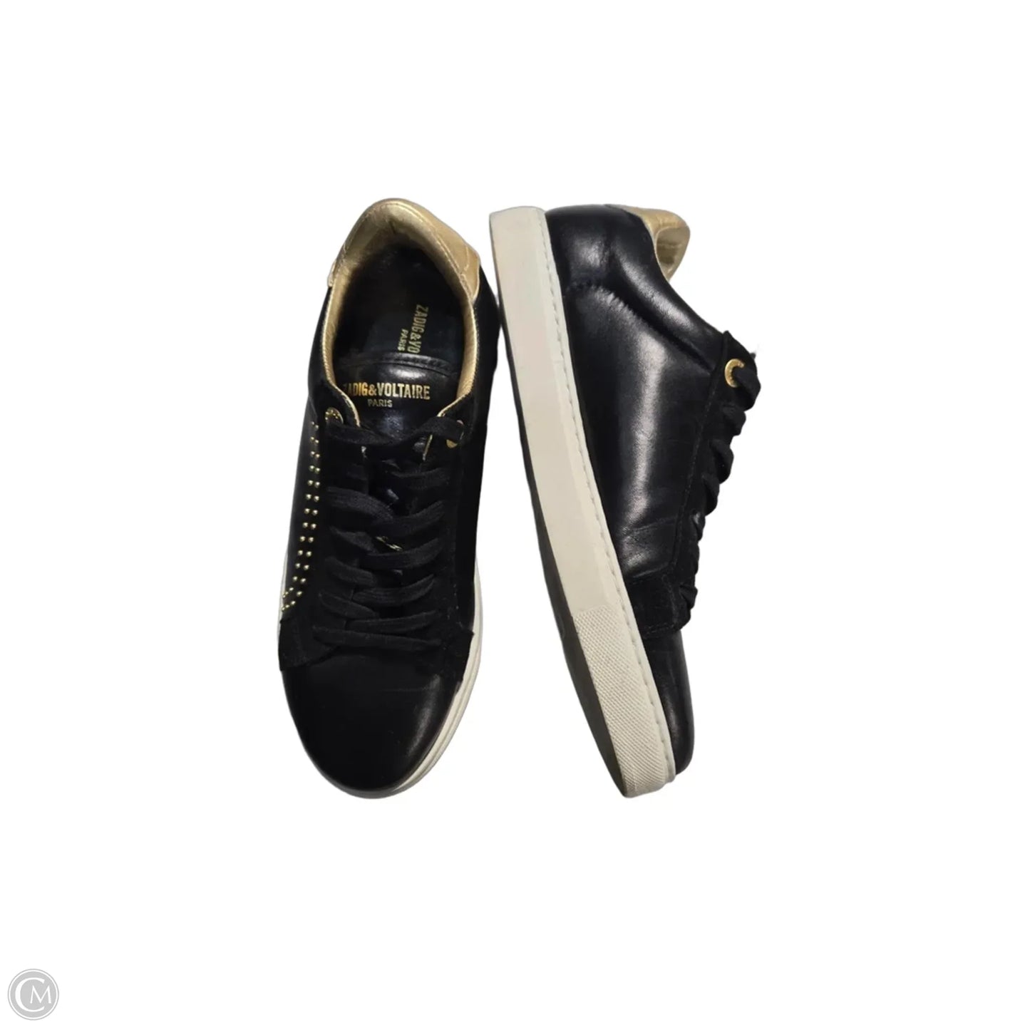 Shoes Sneakers By Zadig And Voltaire In Black & Gold, Size: 9.5
