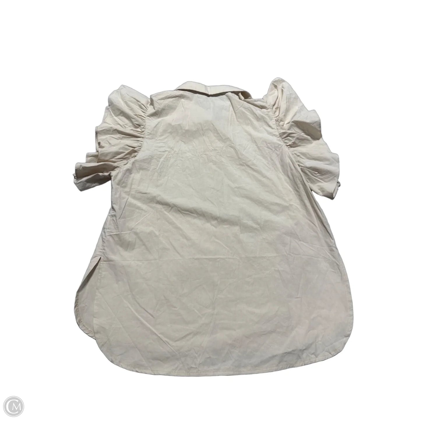 Top Short Sleeve By Cme In Tan, Size: M