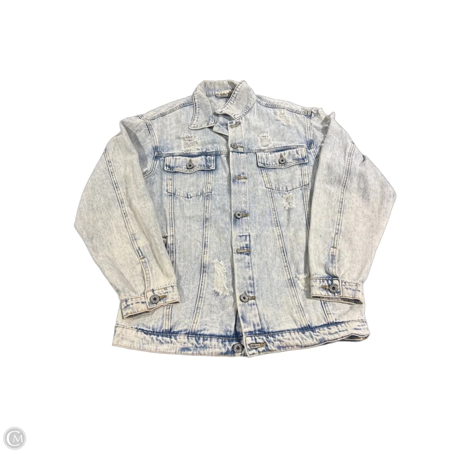 Jacket Denim By Umgee In Blue & White, Size: M
