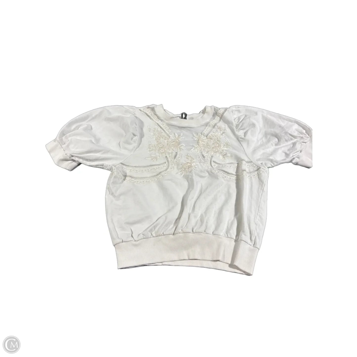 Top Short Sleeve By Anthropologie In White, Size: Xl