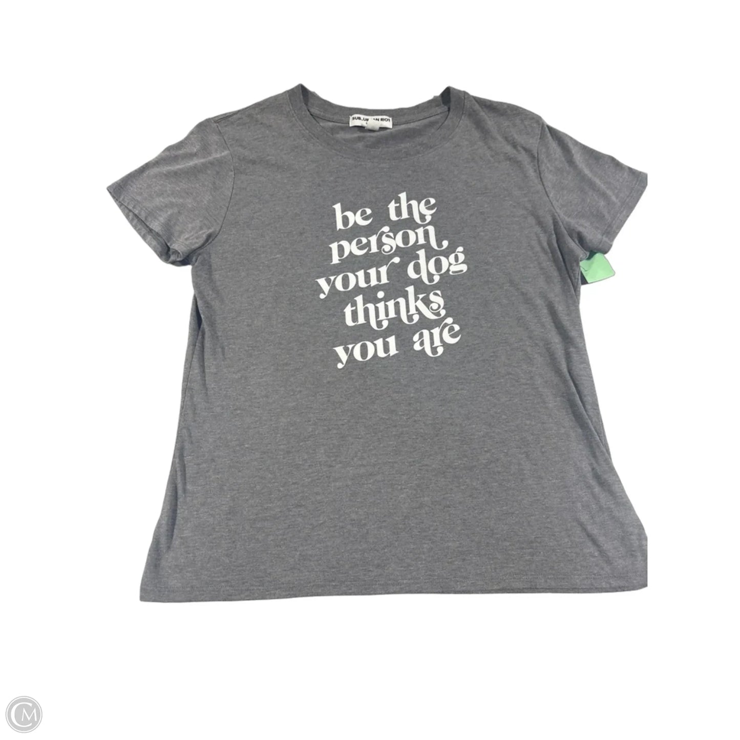 Top Short Sleeve By Cmc In Grey, Size: M