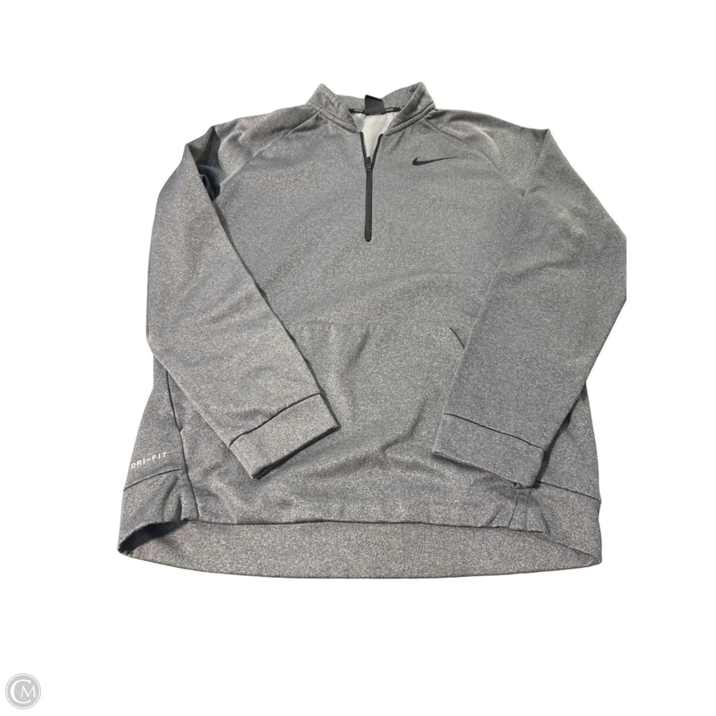 Athletic Sweatshirt Collar By Nike In Grey, Size: L