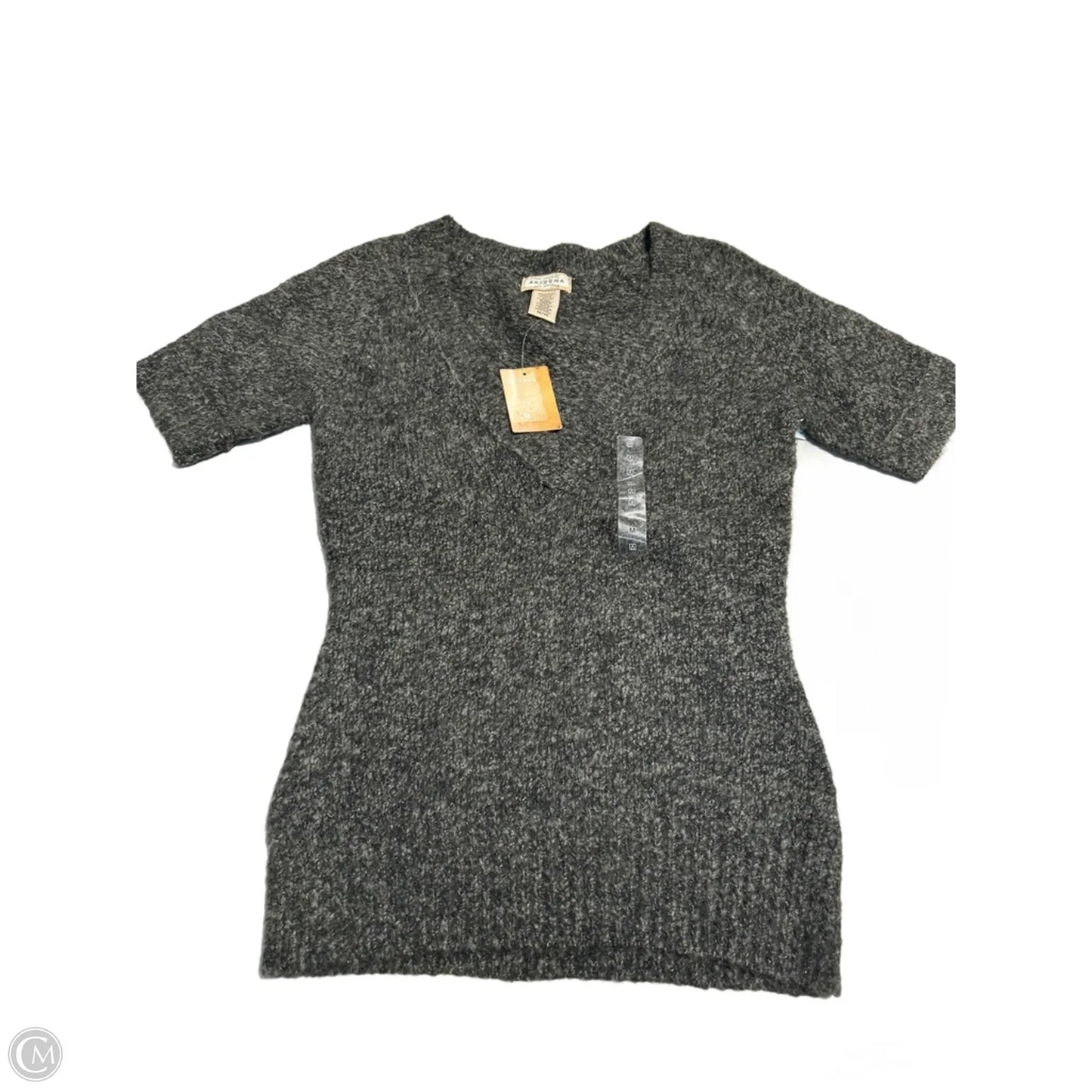 Sweater Short Sleeve By Arizona In Black & Green, Size: M