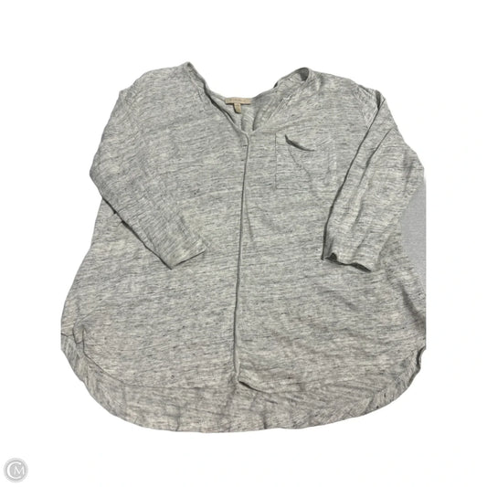 Top Long Sleeve By Bordeaux In Grey, Size: M