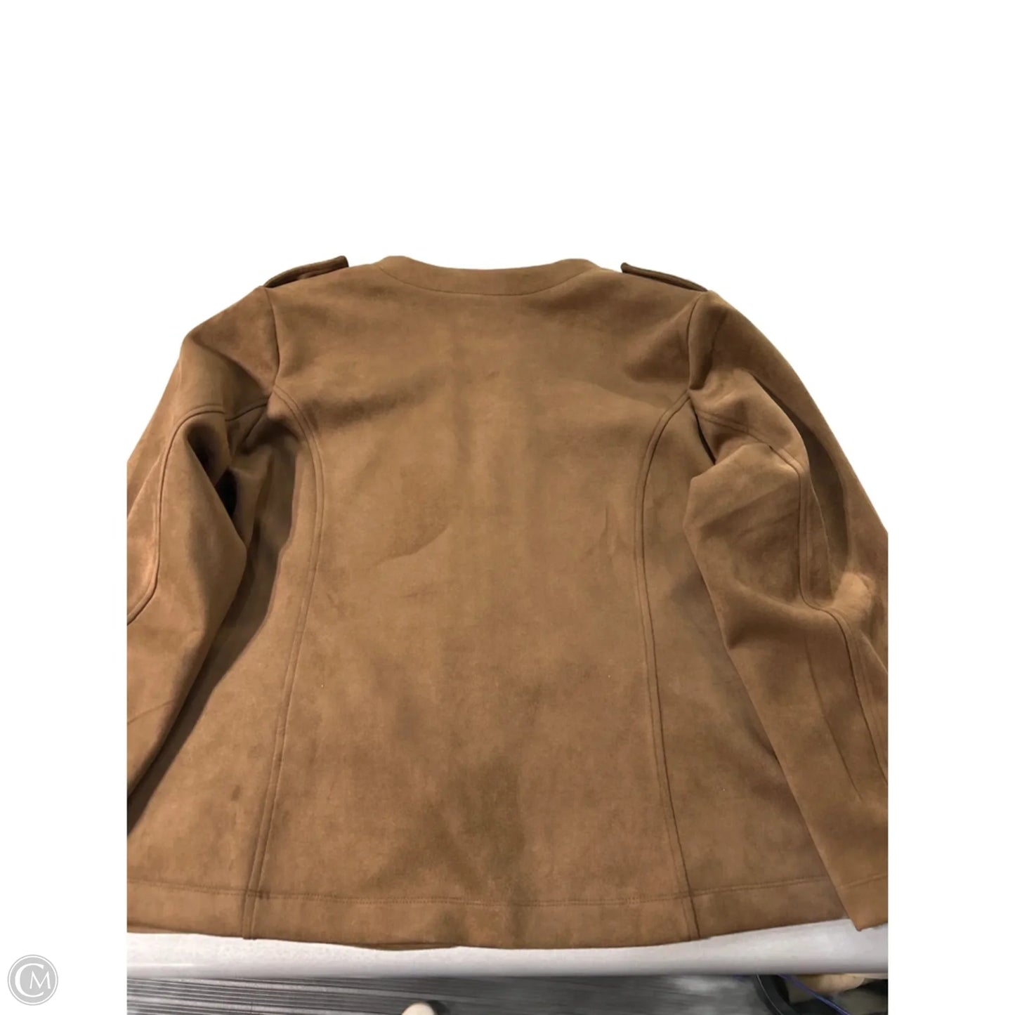 Jacket Moto By Tahari In Tan, Size: 3x