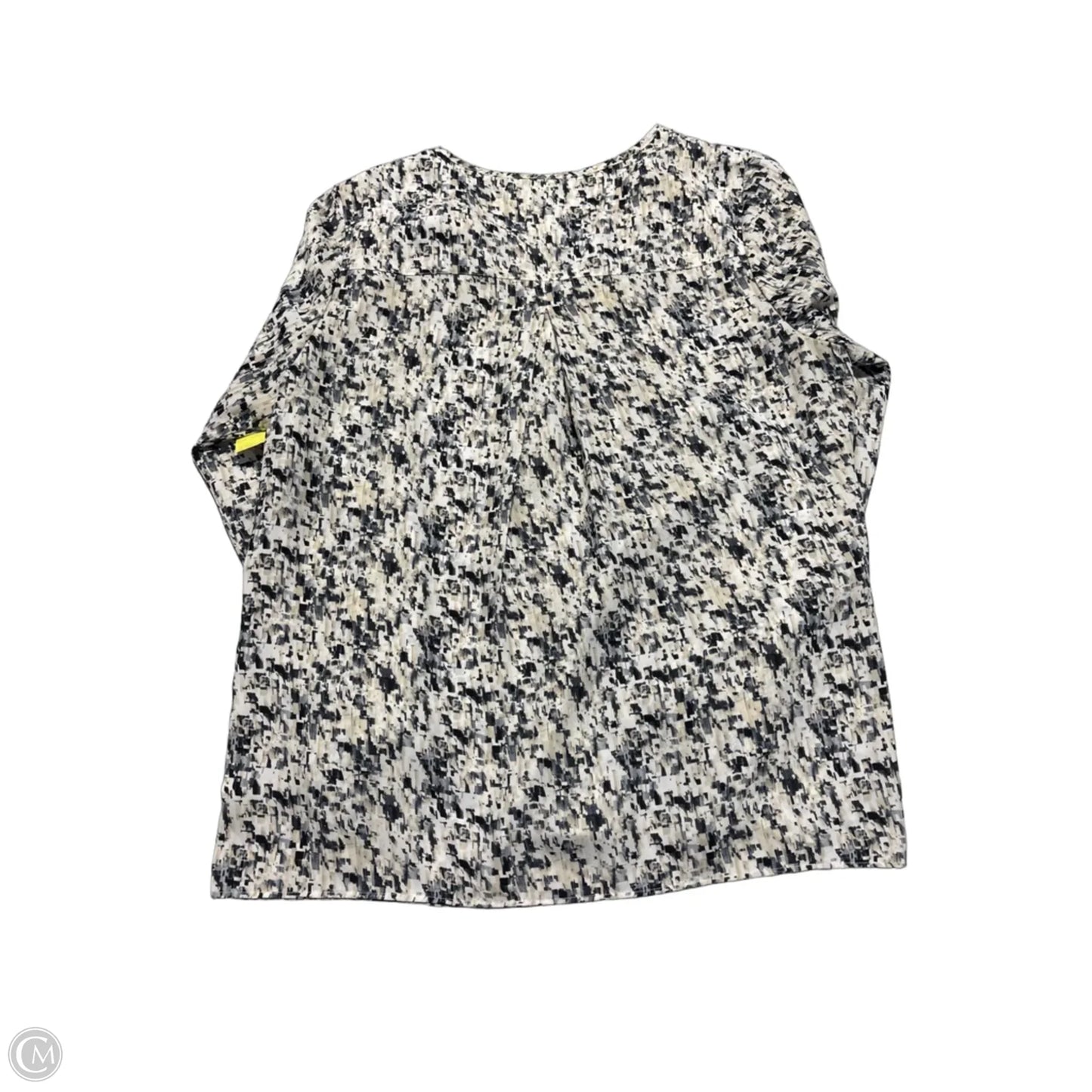 Blouse Long Sleeve By Cabi In Black & Cream, Size: L