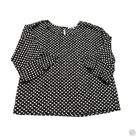 Blouse Long Sleeve By Collective Concepts In Black & Cream, Size: Xl