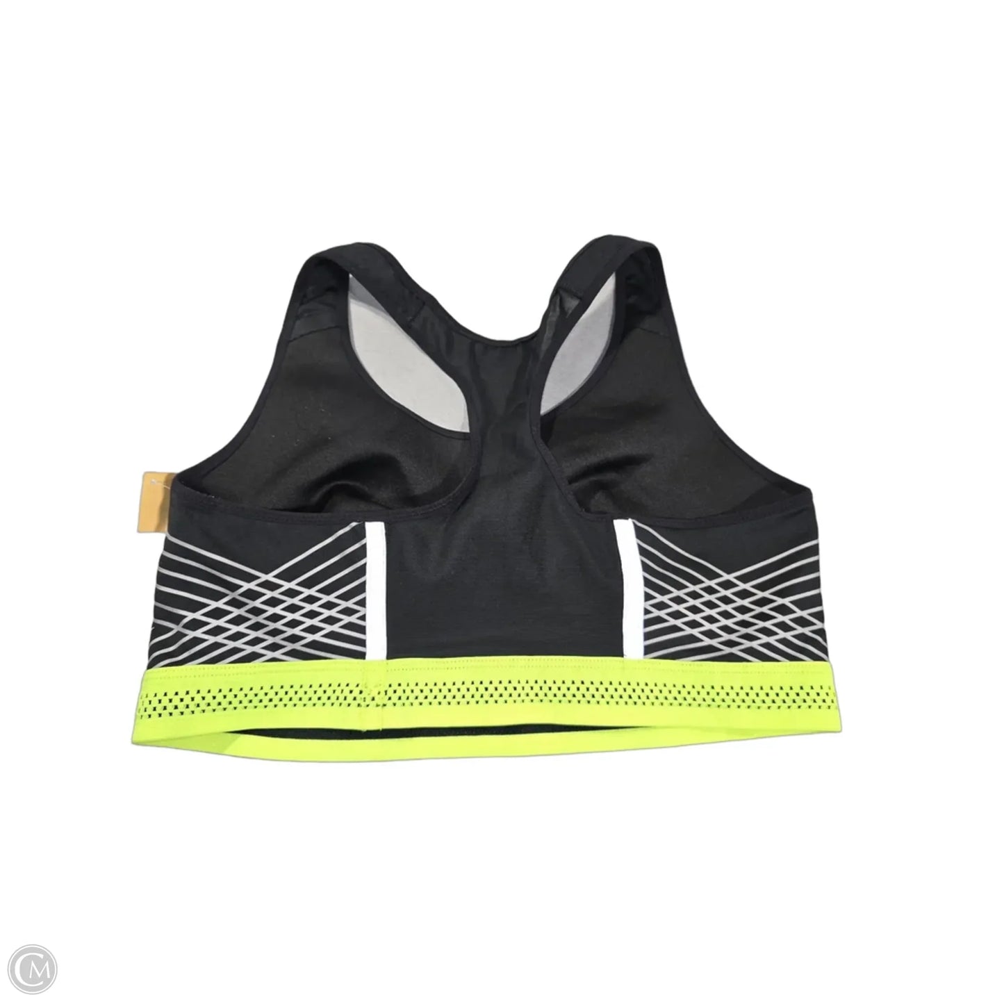 Athletic Bra By Nike In Black & Yellow, Size: L