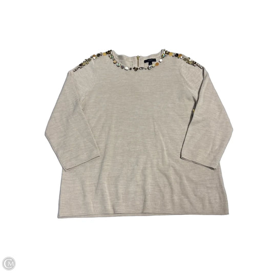 Blouse 3/4 Sleeve By J. Crew In Beige, Size: Xl