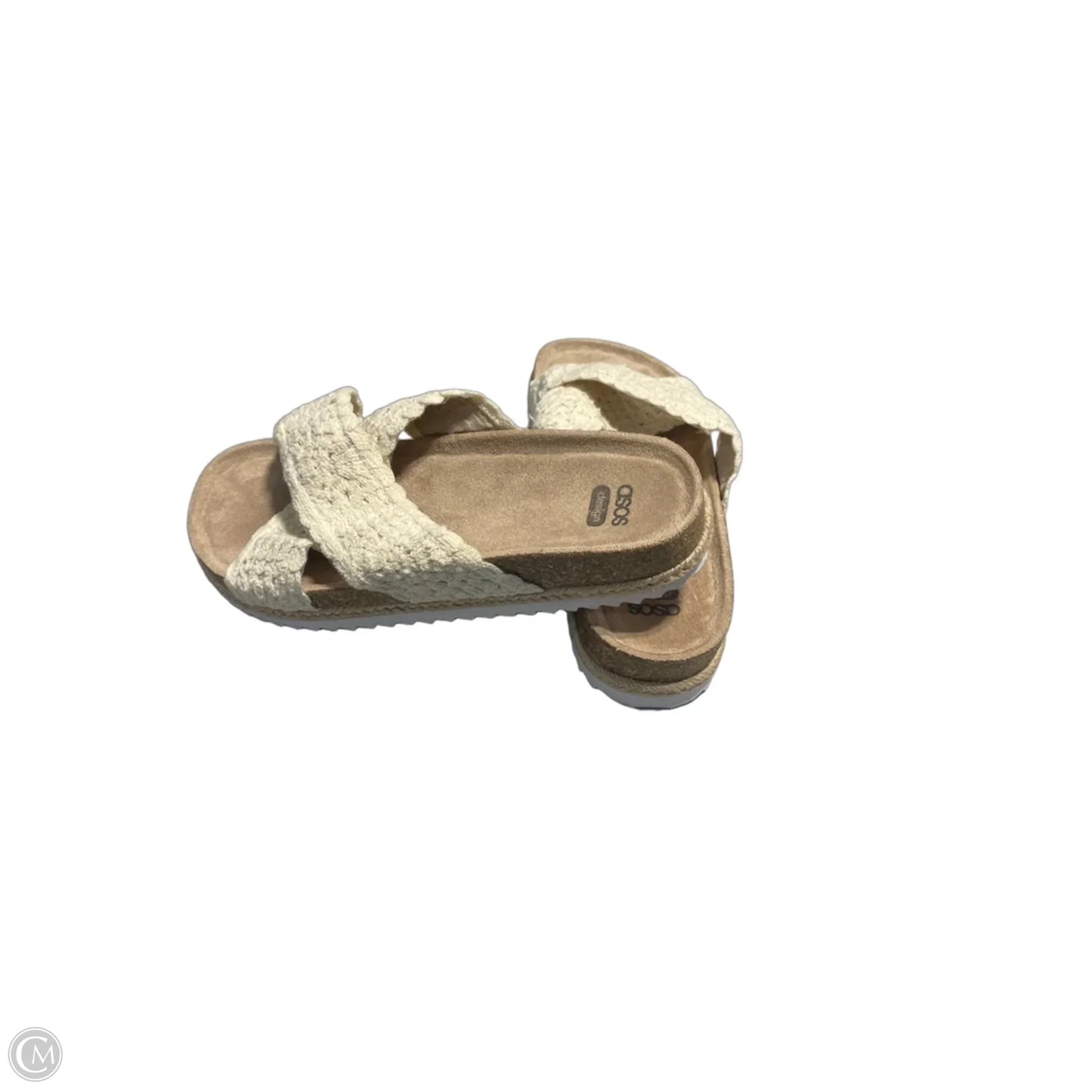 Sandals Flats By Asos In Cream & White, Size: 9.5