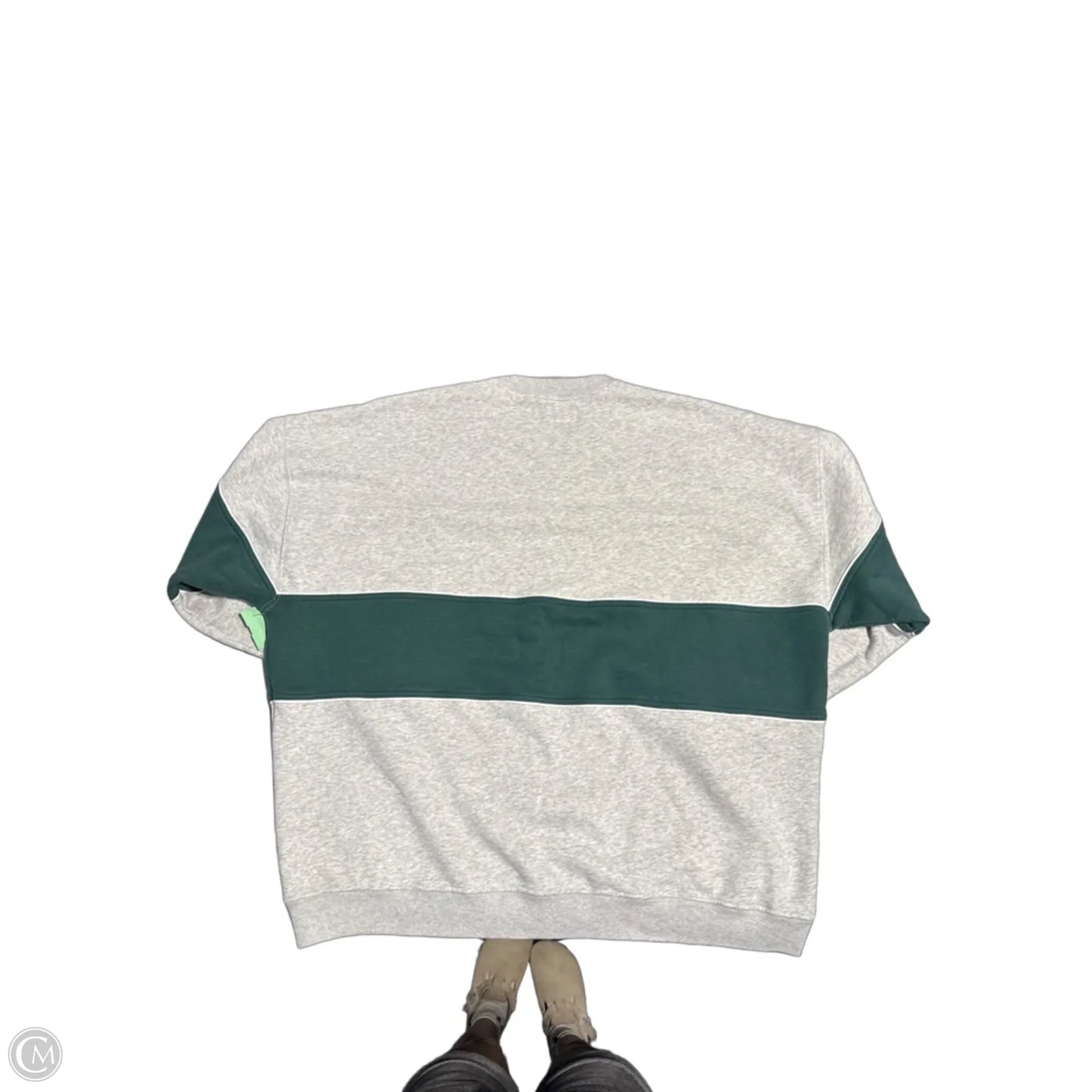 Sweatshirt Crewneck By Abercrombie And Fitch In Green & Grey, Size: 2x