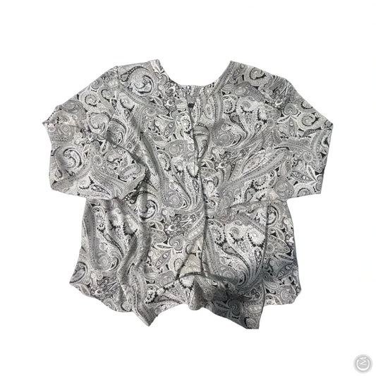 Top Long Sleeve By Talbots In Black & Grey, Size: 3x