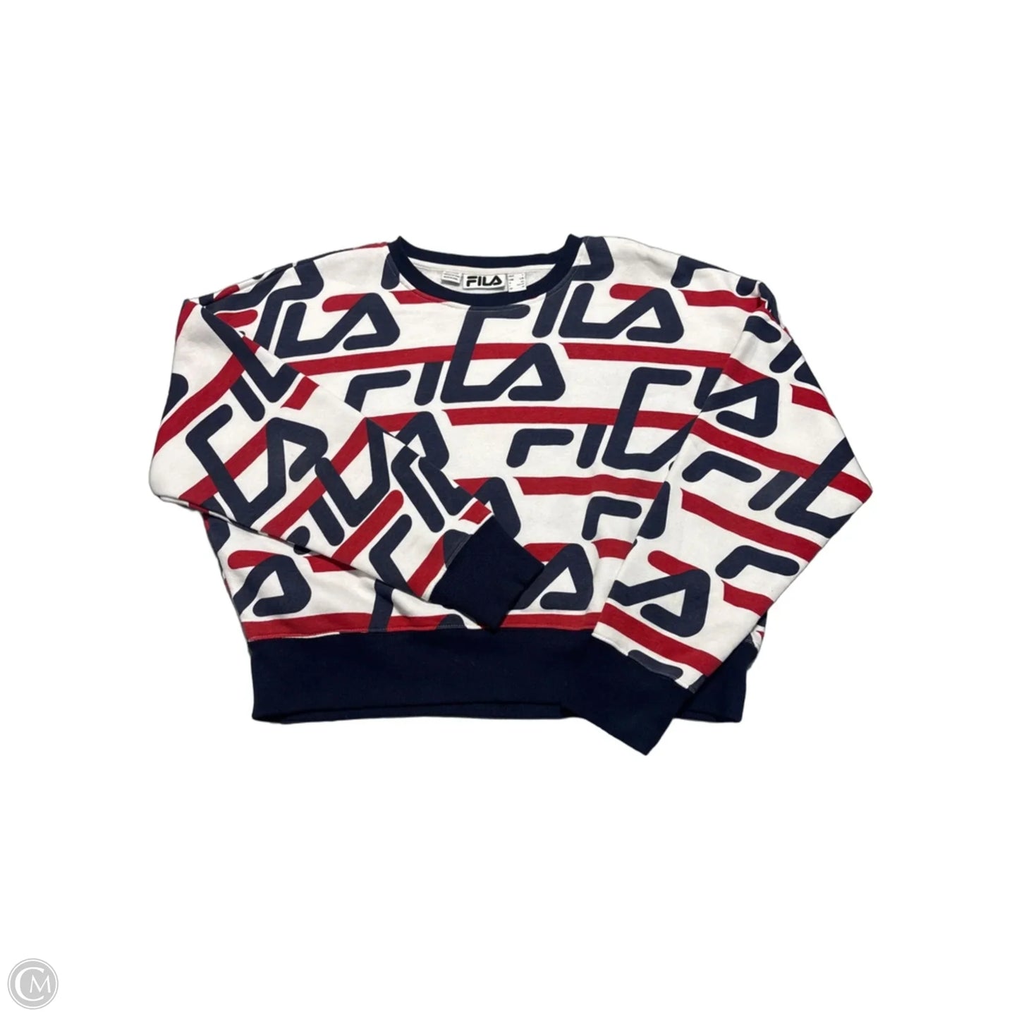 Sweatshirt Crewneck By Fila In Blue & Red & White, Size: L