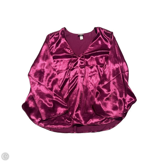Top Long Sleeve By Ava & Viv In Pink, Size: 1x