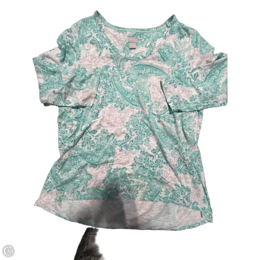 Top Long Sleeve By Chicos In Teal, Size: L