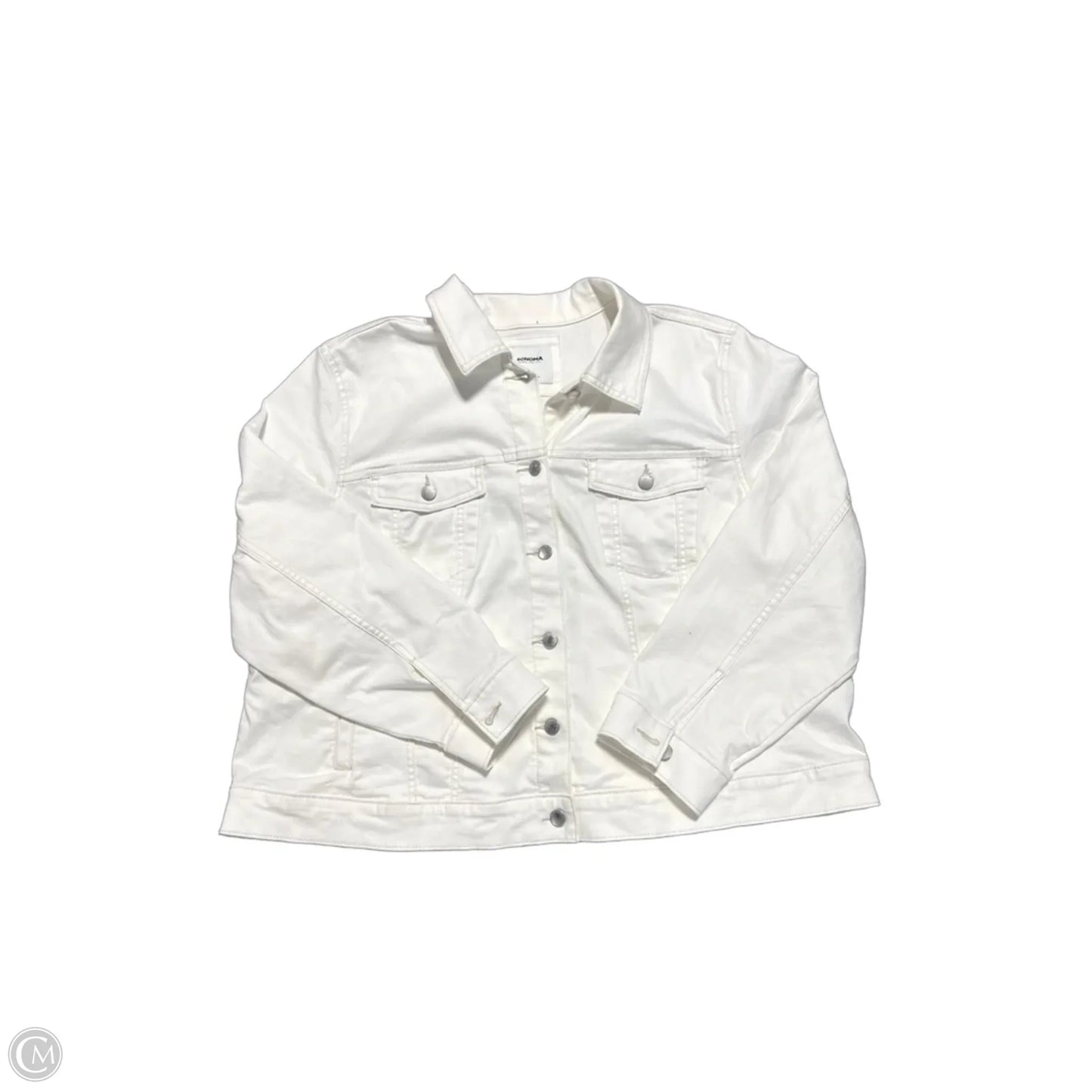 Jacket Denim By Sonoma In White Denim, Size: 2x