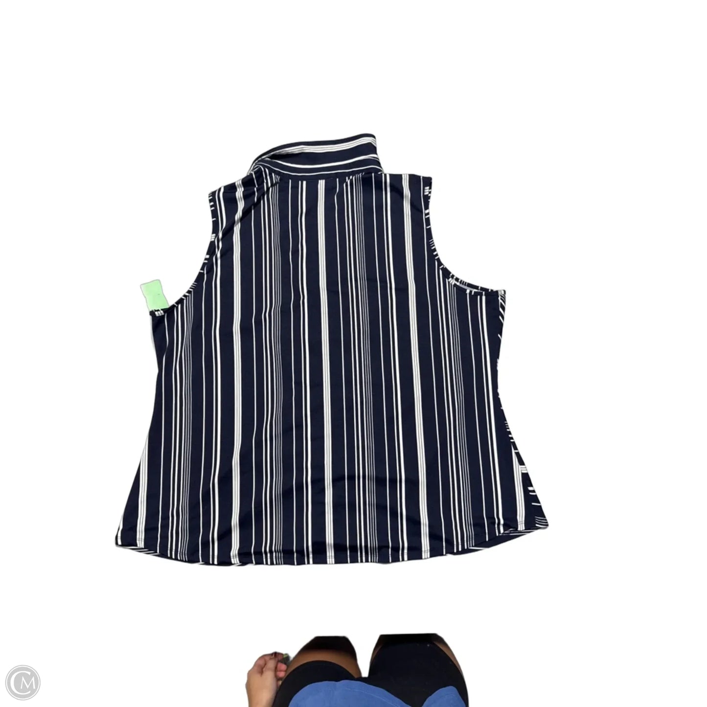Top Sleeveless By Tamara H In Navy, Size: 3x