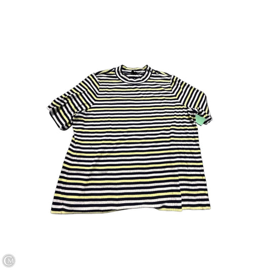 Top Short Sleeve By Talbots In Blue & Yellow, Size: 3x