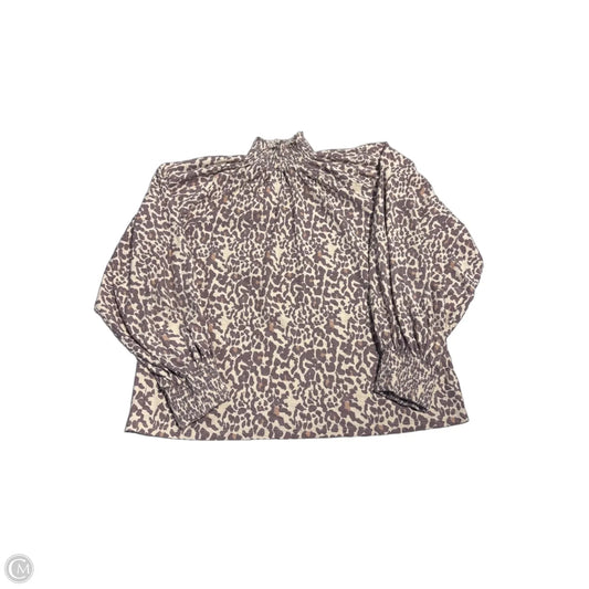 Top Long Sleeve By Nation In Animal Print, Size: M