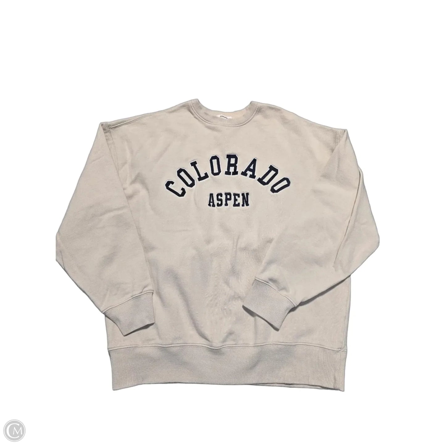 Athletic Sweatshirt Crewneck By Garage In Tan, Size: S