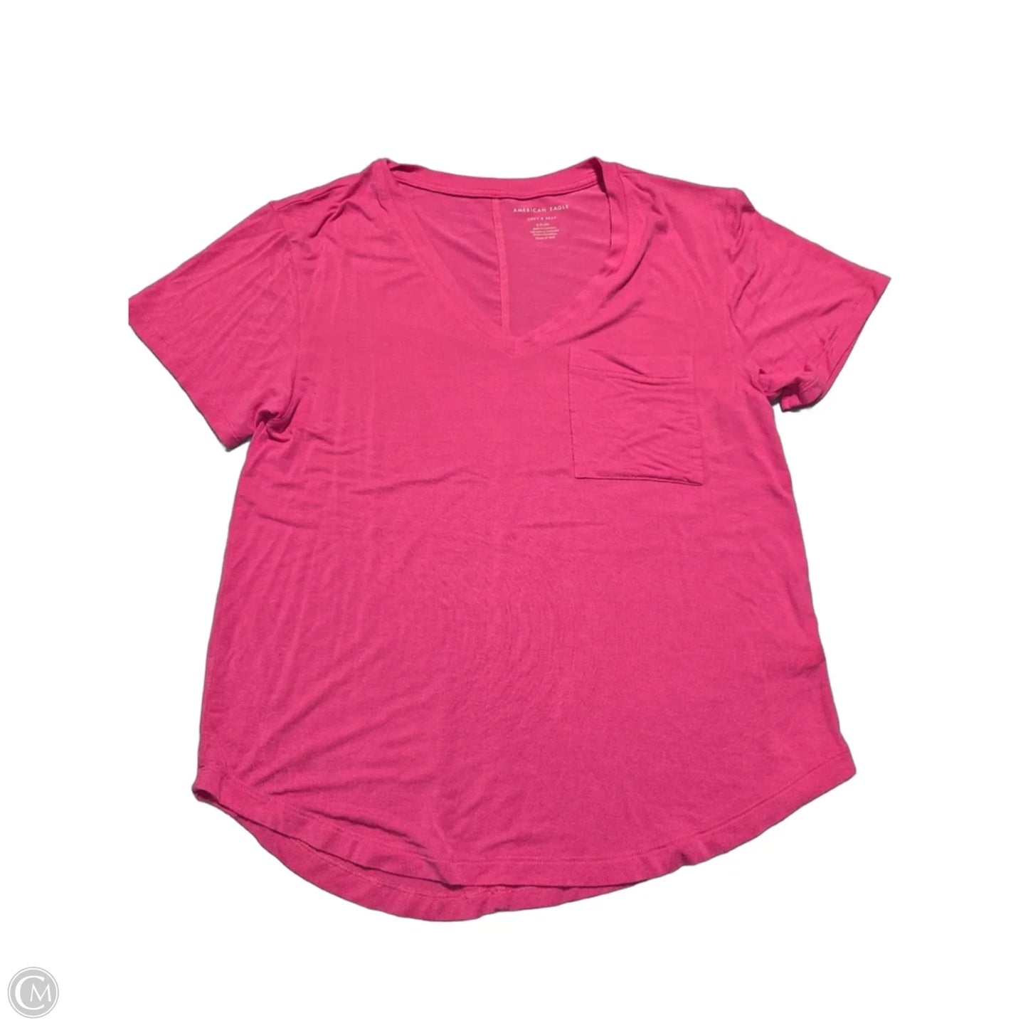 Top Short Sleeve By American Eagle In Pink, Size: S