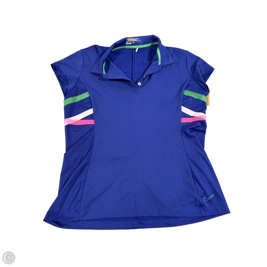 Athletic Top Short Sleeve By Nike In Blue, Size: Xl