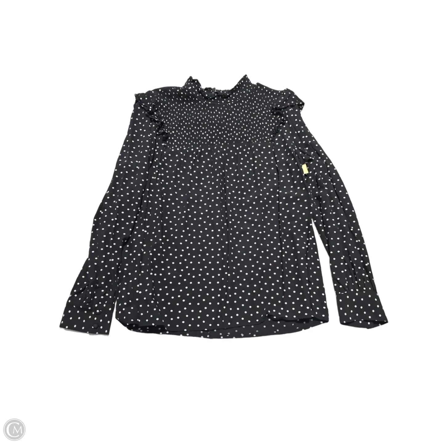 Top Long Sleeve By Loft In Black & White, Size: L