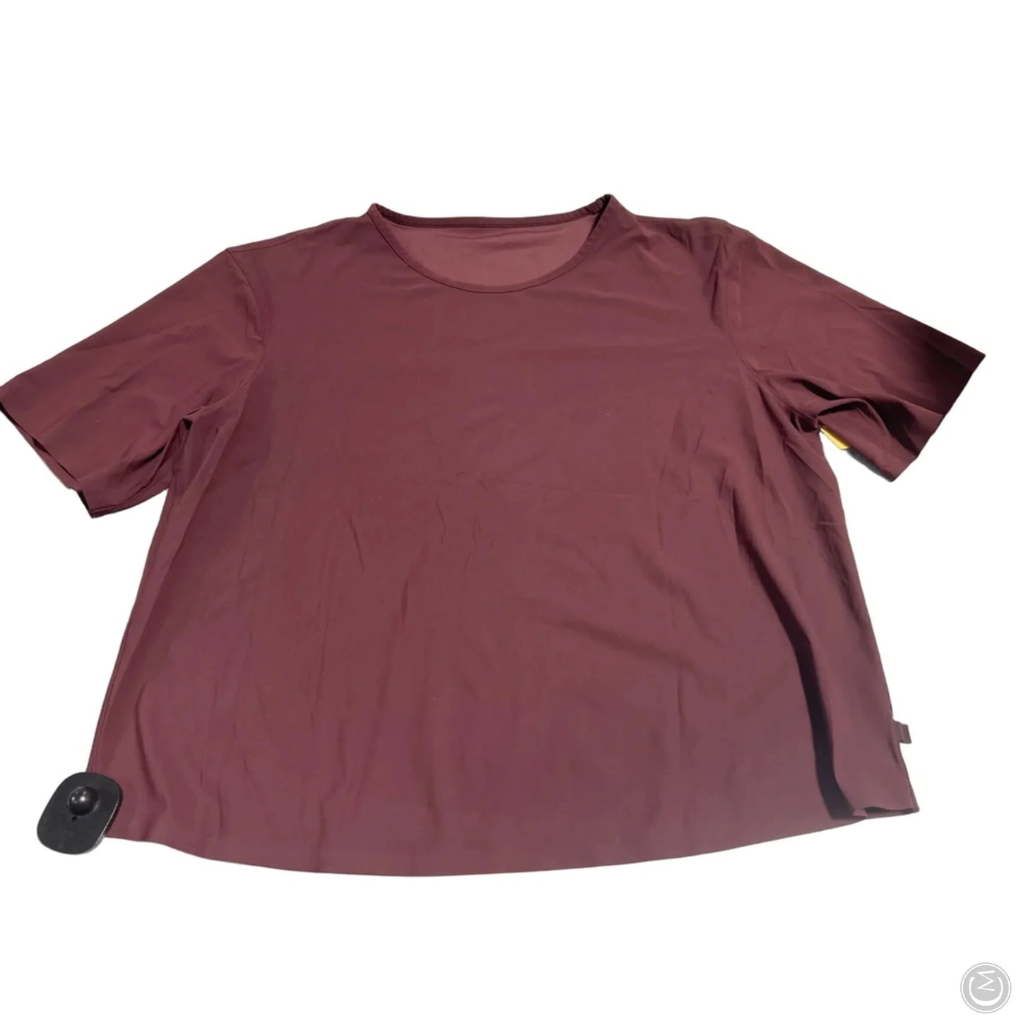 Athletic Top Short Sleeve By Lululemon In Maroon, Size: 8