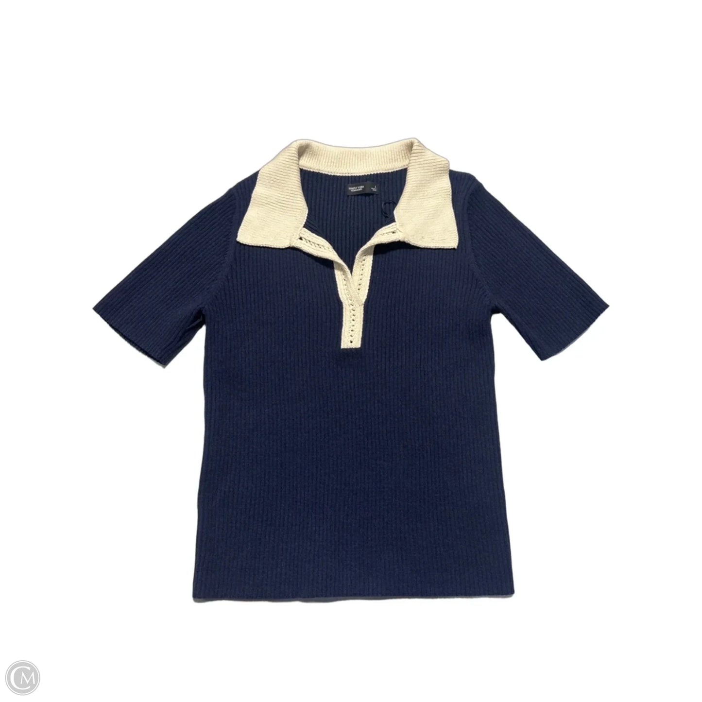 Top Short Sleeve By Simply Vera In Navy, Size: L