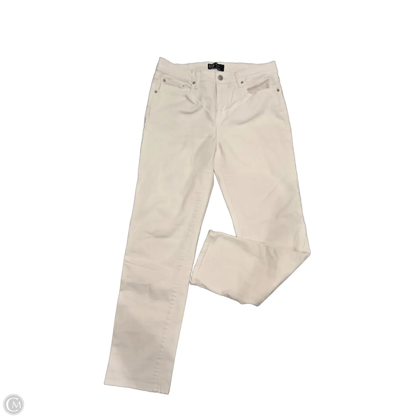 Jeans Straight By Gap In White Denim, Size: 8
