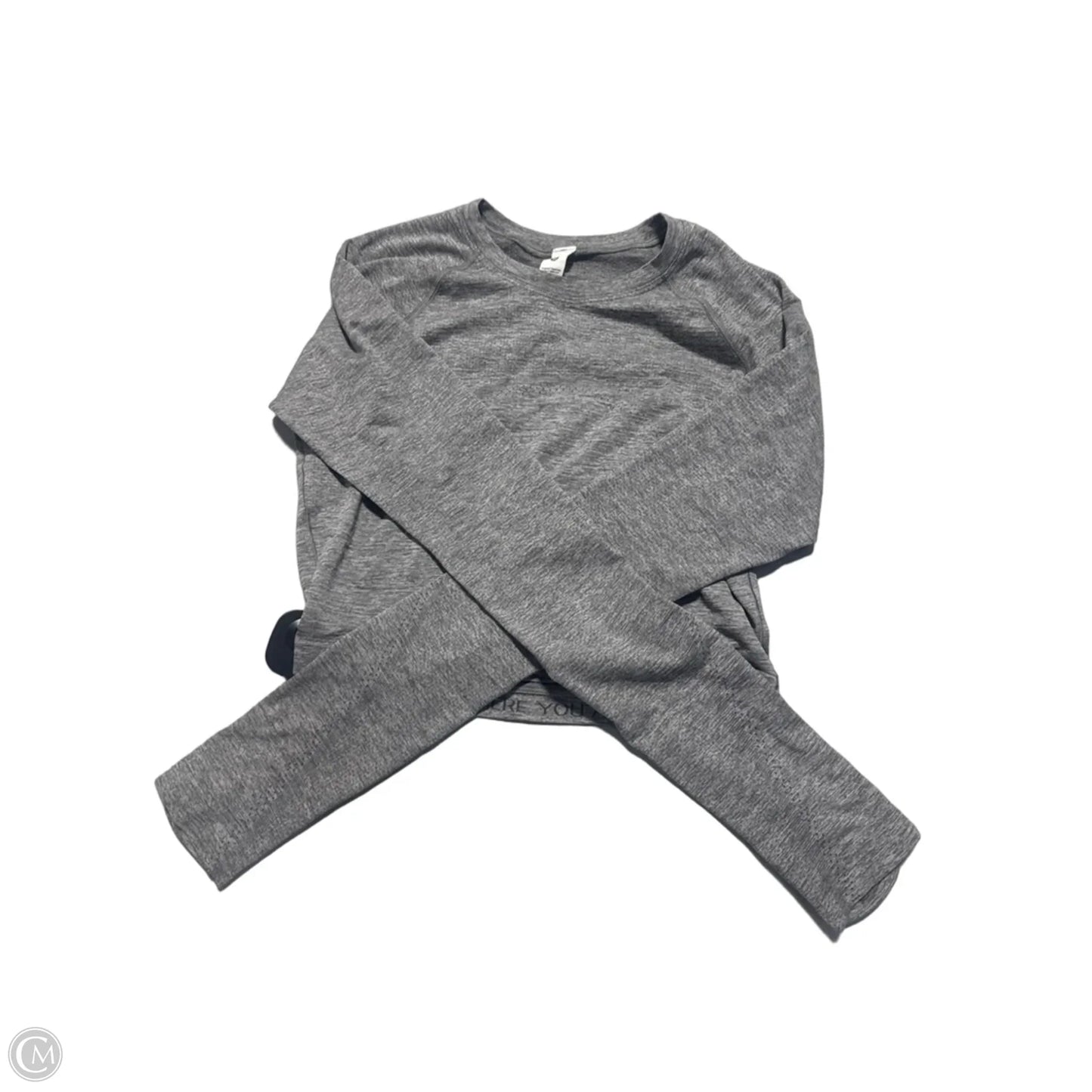 Athletic Top Long Sleeve Collar By Lululemon In Grey, Size: 8