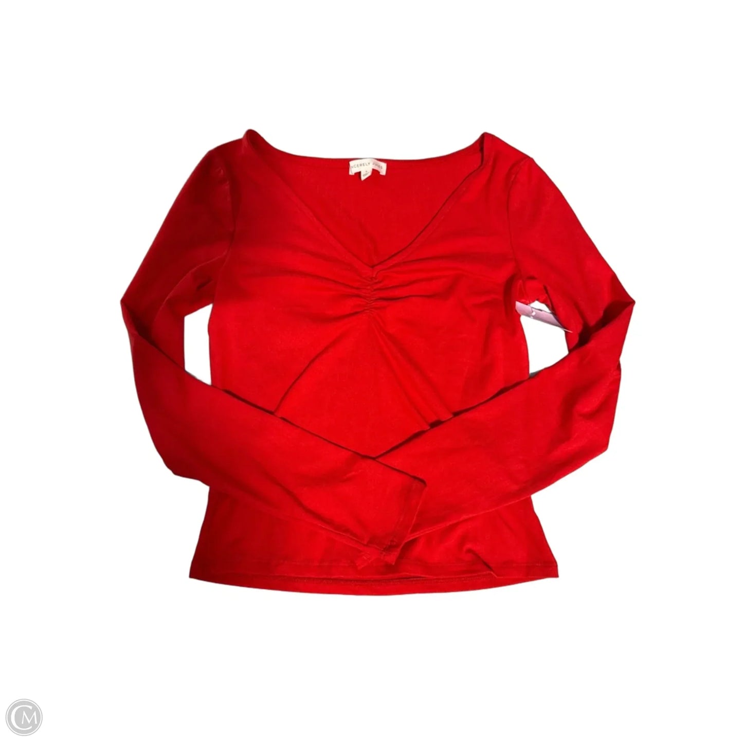 Top Long Sleeve By Sincerely Jules In Red, Size: S