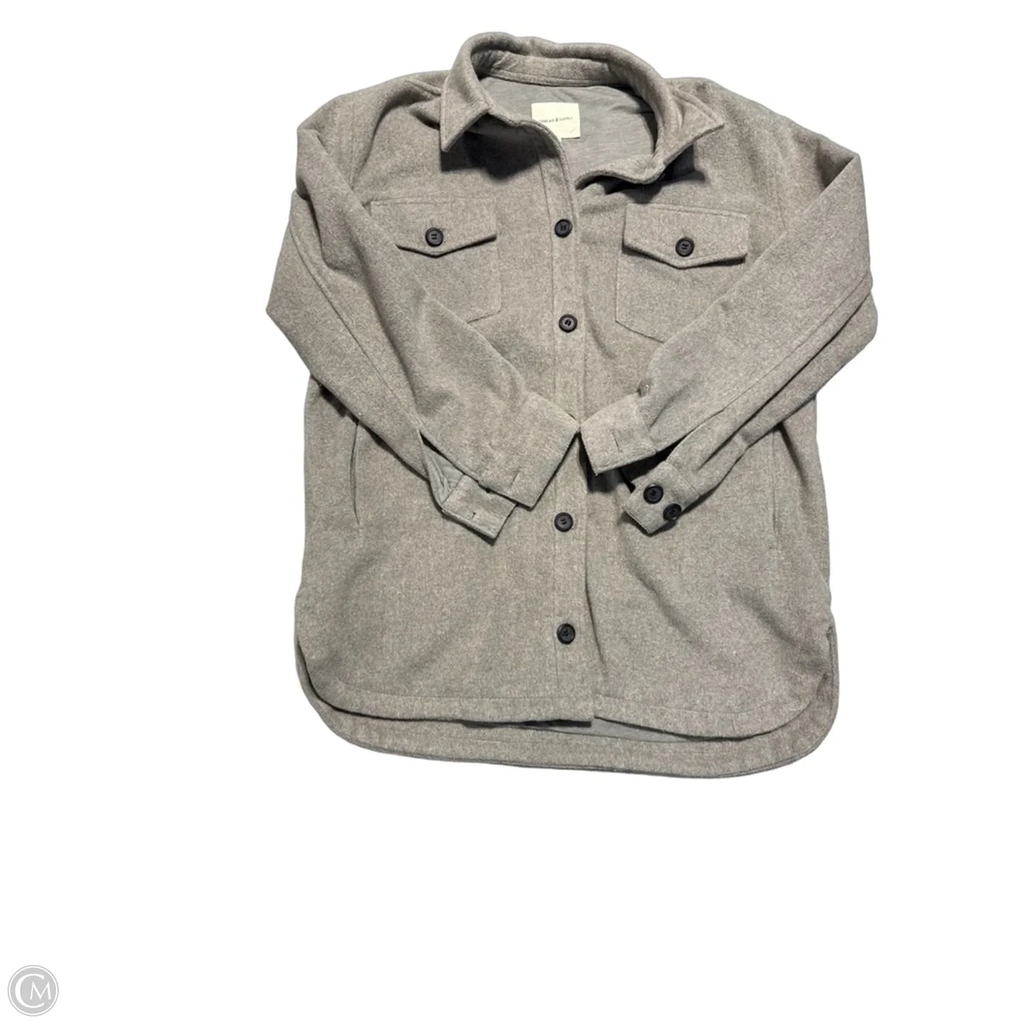 Jacket Fleece By Thread And Supply In Grey, Size: L