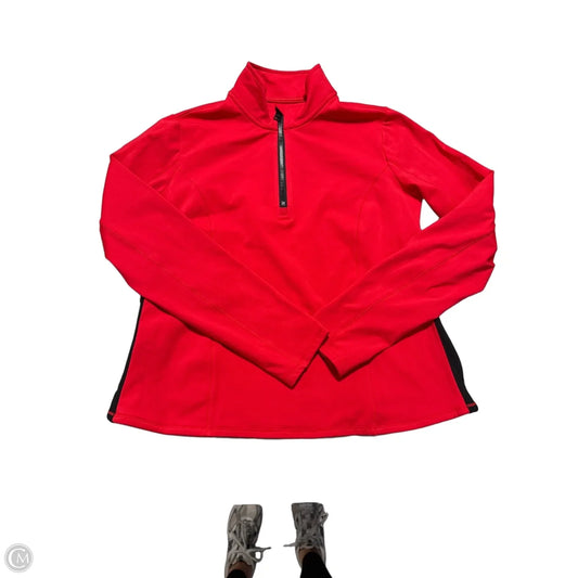Athletic Top Long Sleeve Collar By Love & Sports In Red, Size: Xl