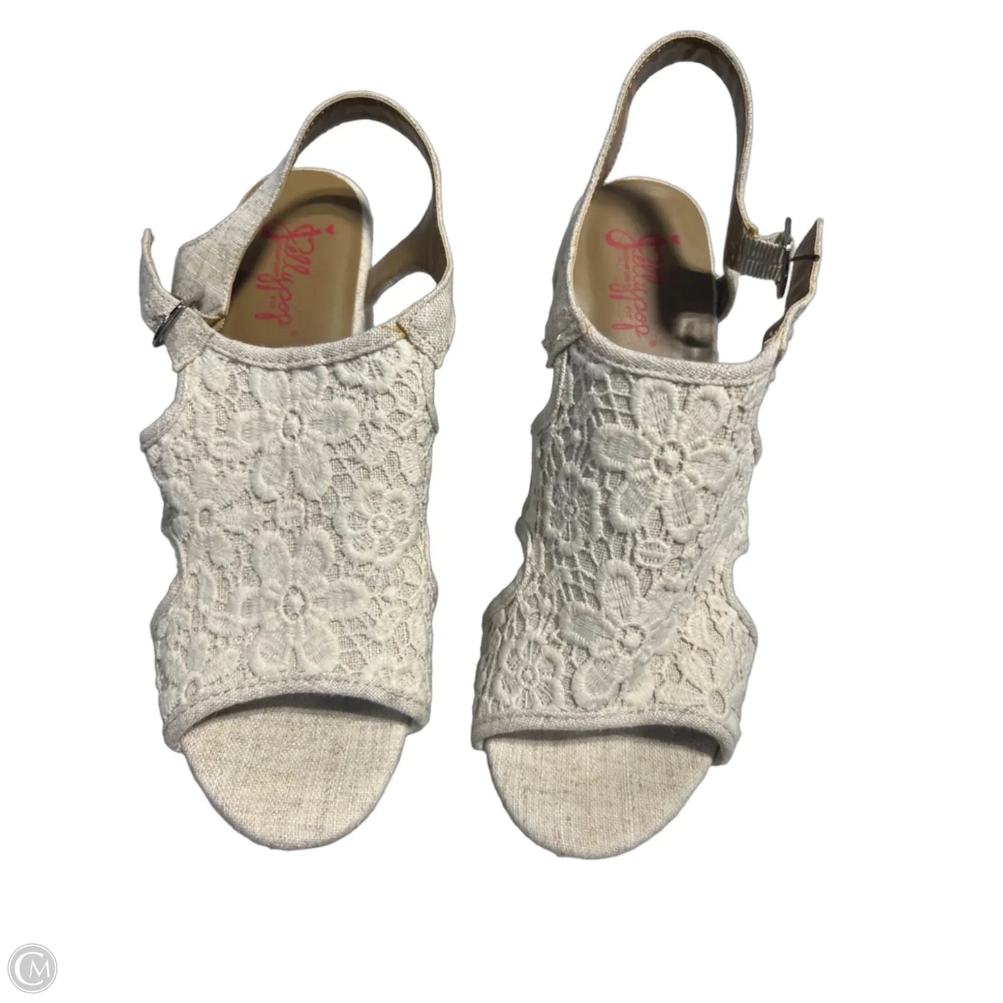 Shoes Heels Wedge By Jelly Pop In Brown & White, Size: 10