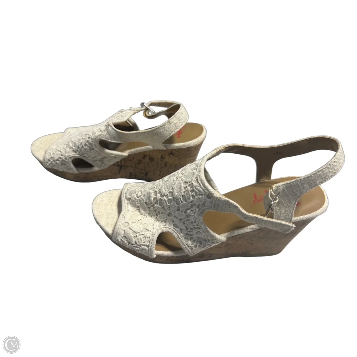 Shoes Heels Wedge By Jelly Pop In Brown & White, Size: 10