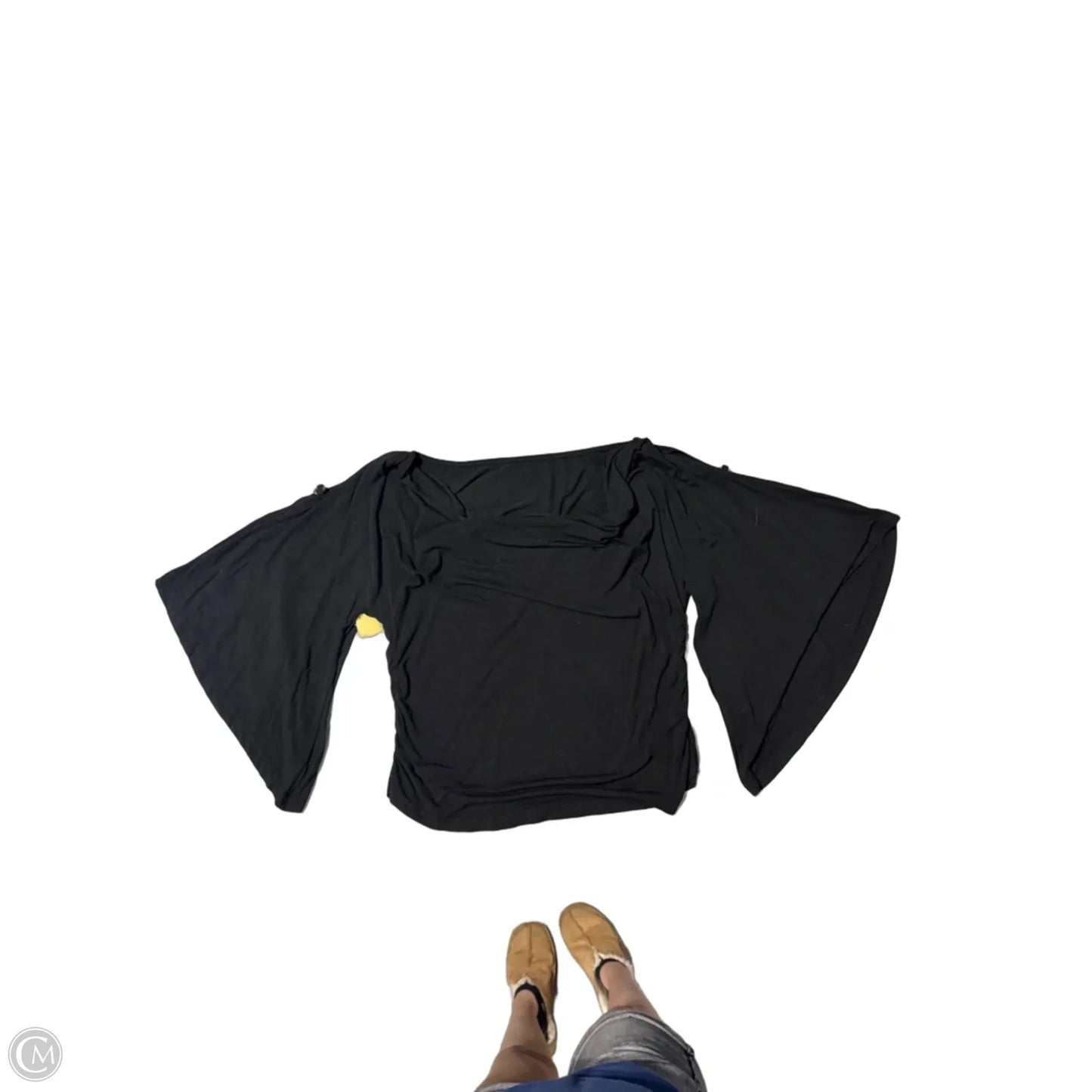 Top 3/4 Sleeve By Romwe In Black, Size: 1x