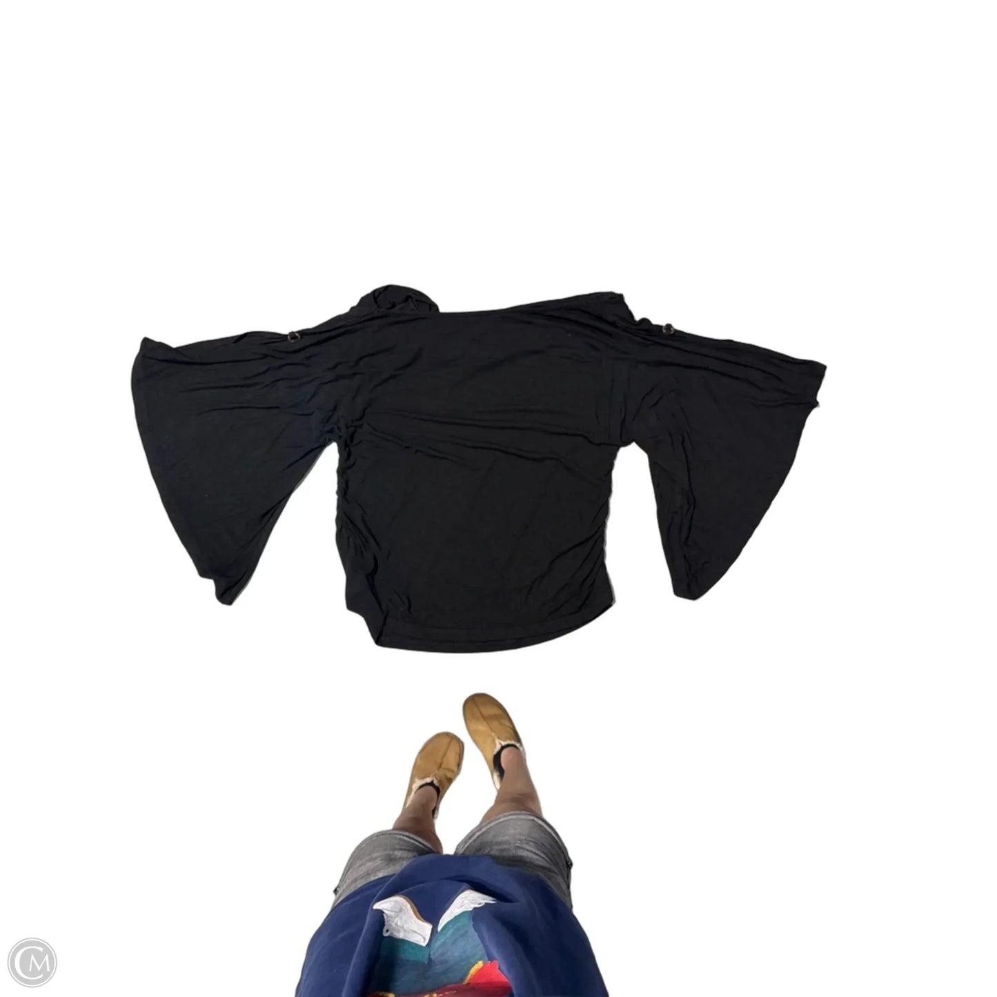 Top 3/4 Sleeve By Romwe In Black, Size: 1x