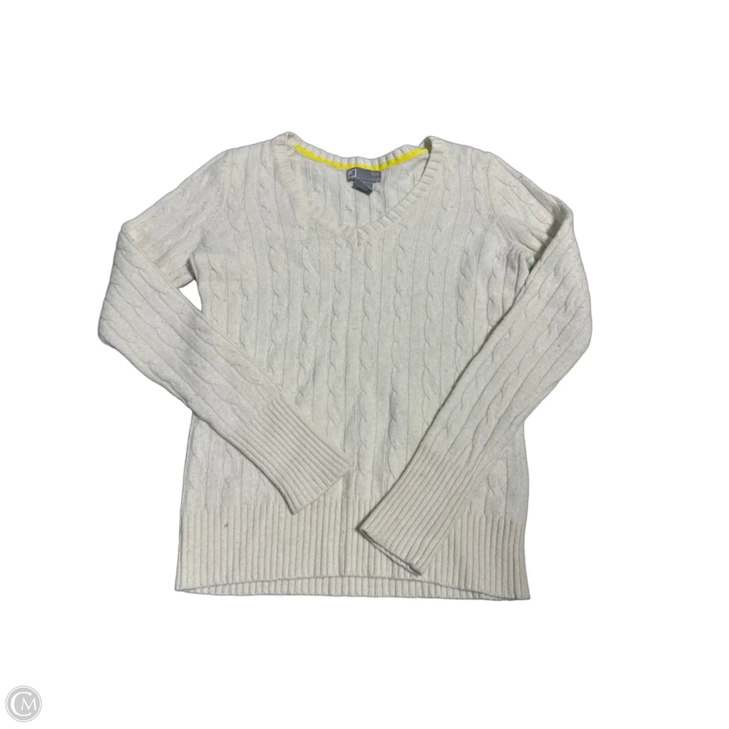 Sweater By Jcp In White, Size: M